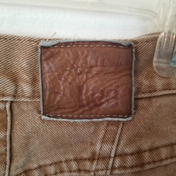 Vintage Lee Riveted Womens Jeans Tapered Leg Highwaisted Sz 14 Khaki Distressed. - Picture 13 of 13